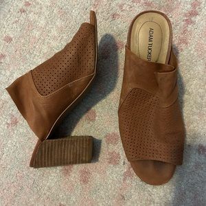 Heeled Peep-Toe Mules